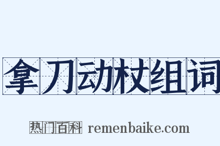 拿刀动杖组词是什么意思的图片